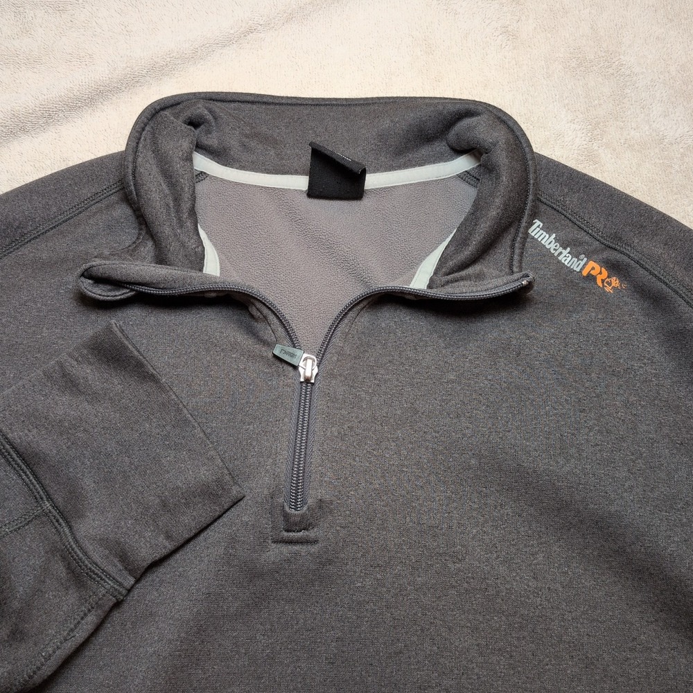 Timberland PRO 1/4 Zip Mock Neck Pullover Original Fit Dark Gray Long Sleeve L